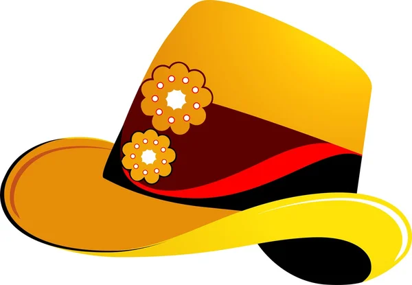Chapéu de cowboy com flores — Vetor de Stock