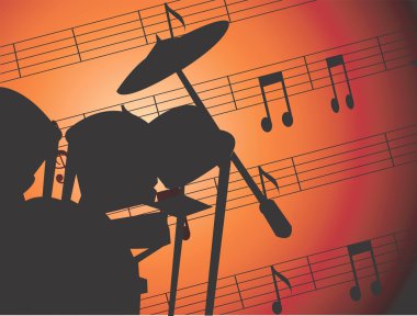 Notlar müzik ile caz davul