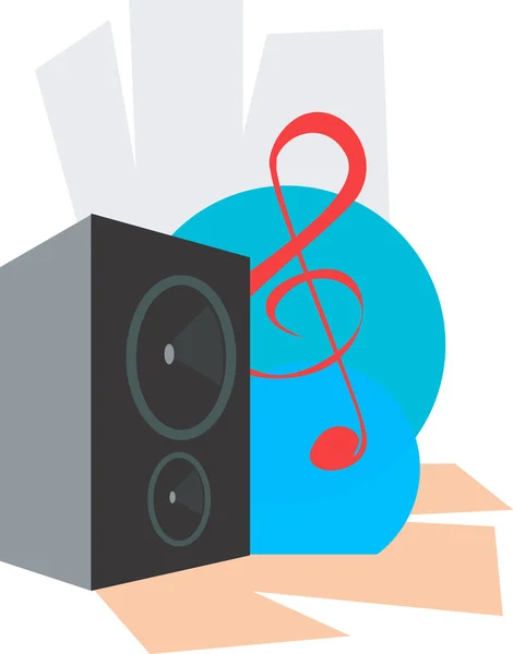Speaker with music notes — Stock Vector