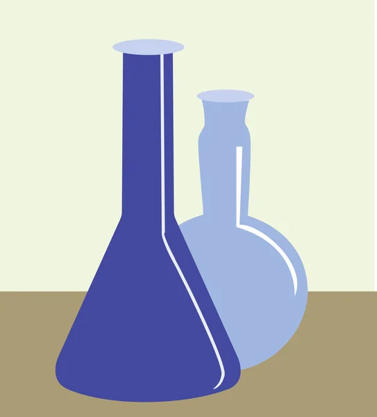 Conical flask in laboratory — Stock Vector