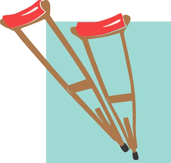 红色垫子的拐杖 — 图库矢量图片
