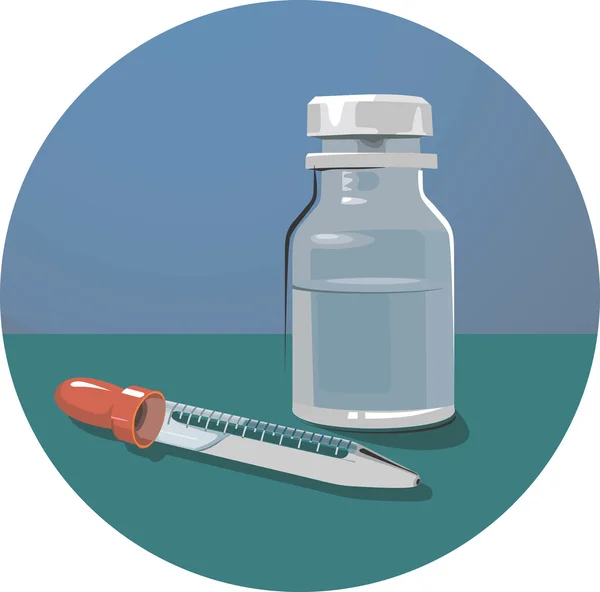 Пляшка ліків і наповнювач — стоковий вектор