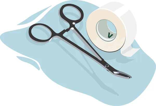 cerrahi makas ve alçı bant