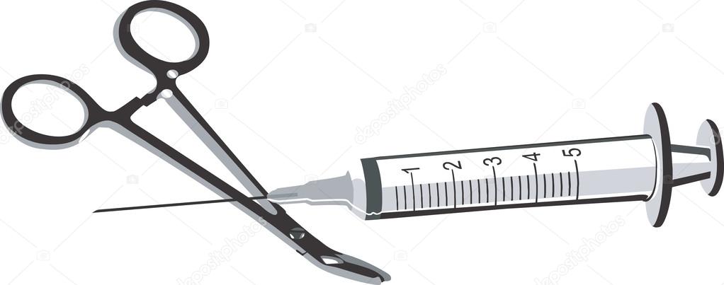 Surgical scissor and syringe