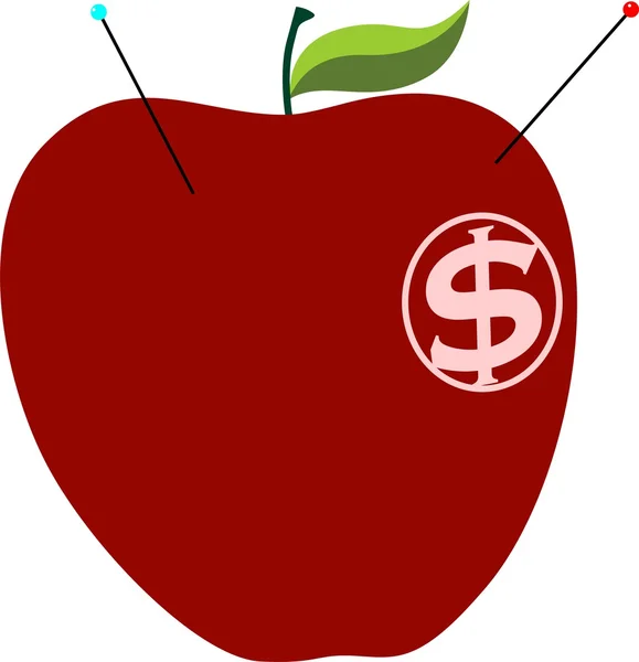 Dollar-Apfel — Stockvektor