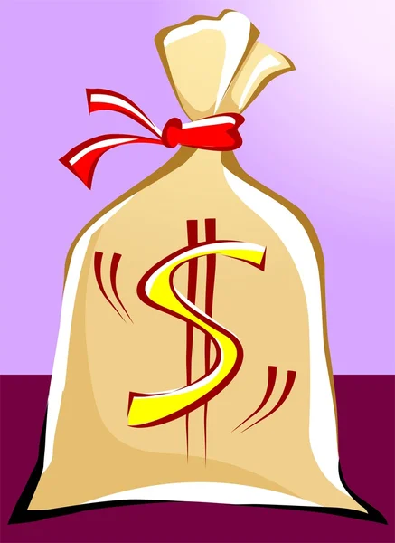 Bag filled with dollar — Stock Vector