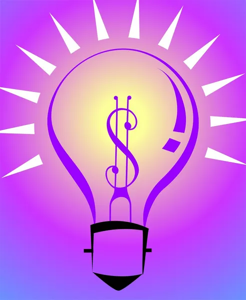 Electric bulb with dollar symbol — Stock Vector