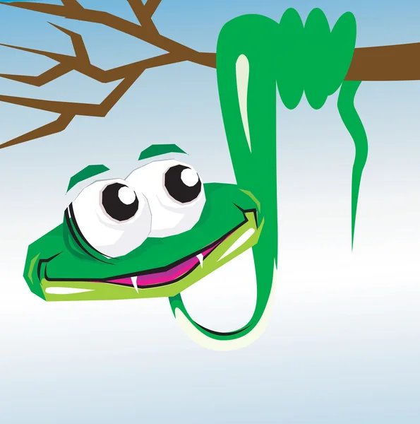 Serpent sur une branche d'arbre — Image vectorielle