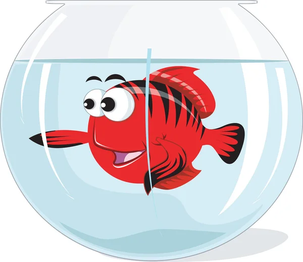 Peixe em um aquário de vidro — Vetor de Stock