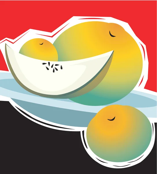 Fruits tranchés — Image vectorielle