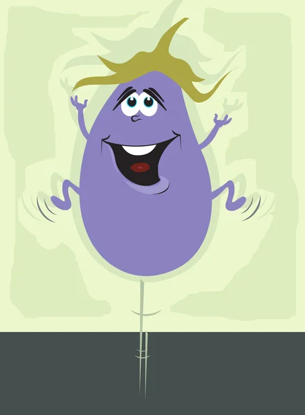 Brinjal jumping and laughing — Stock Vector