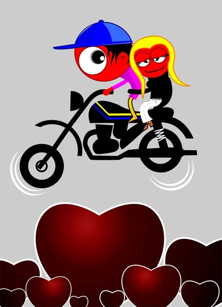 Paar auf dem Fahrrad — Stockvektor