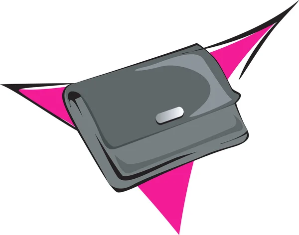 Bolso de mano de cuero mujer — Vector de stock