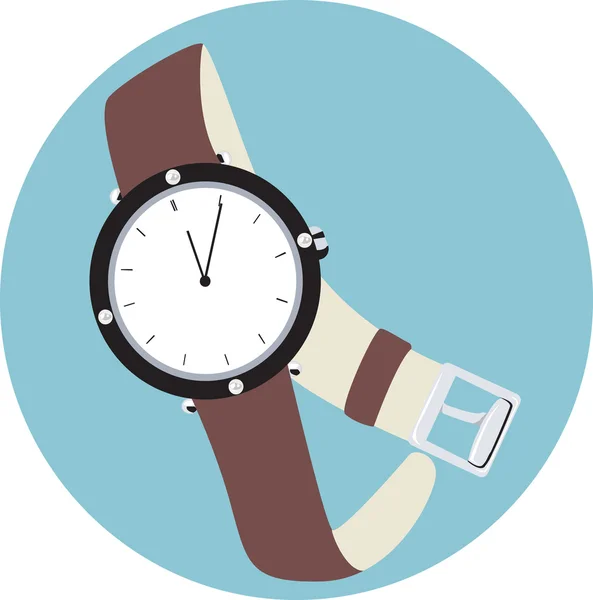 White dial wrist watch — Stock Vector