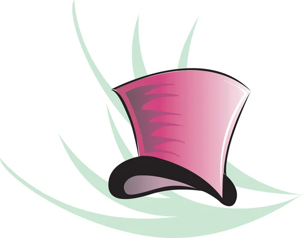 Pink coloured magician's hat — Stock Vector