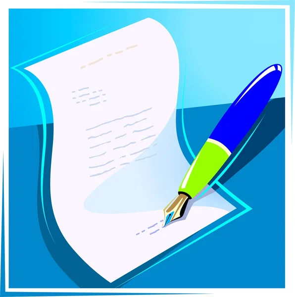 Pen paper — Stock Vector