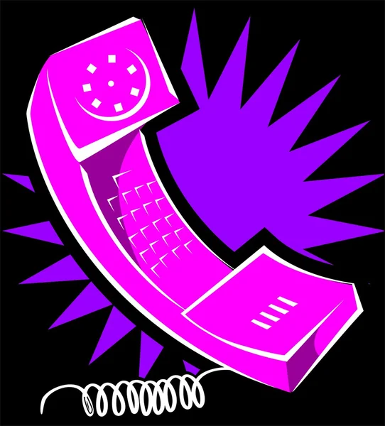 Telefon mottagare med sladd — Stock vektor