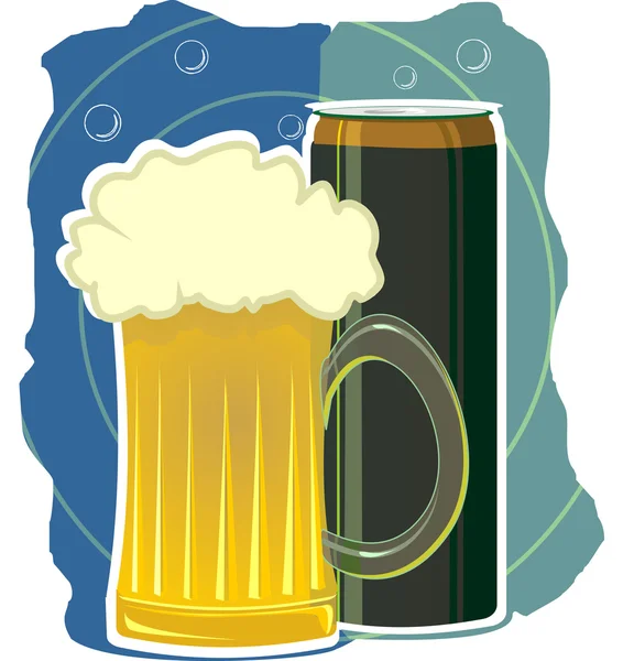 Pivní hrnek přetékání — Stockový vektor