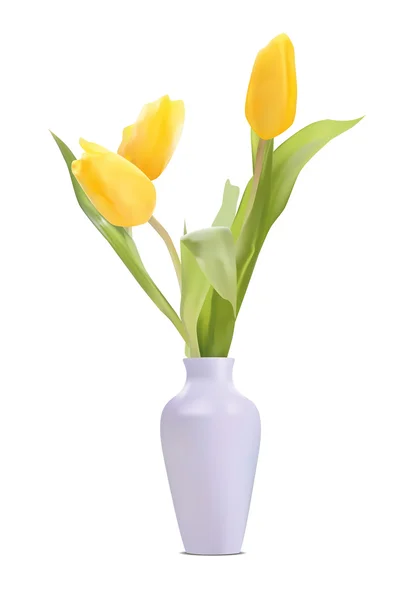 Yellow tulips — Stock Vector
