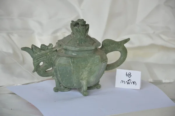 Stylish green teapot — Stock Photo, Image