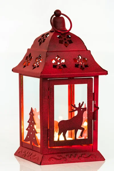 Lanterne Noël avec rennes Image En Vente