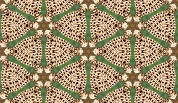 Безшовна абстрактна текстура, візерунок з плетеною лозою в бежево-зеленому кольорі — стокове фото