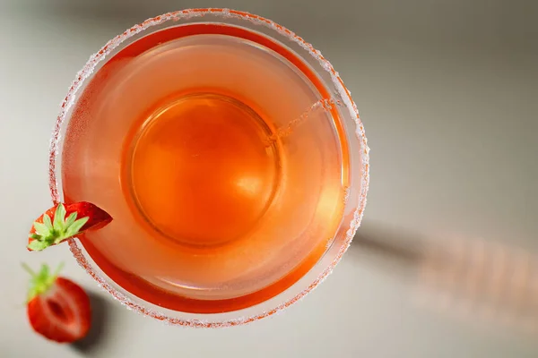 Cocktail de morango fresco caseiro margarita, close-up — Fotografia de Stock