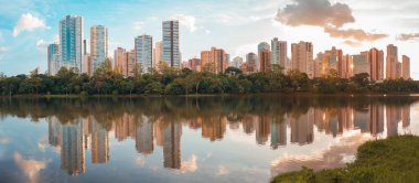 View of Igap Lake in the city of Londrina, Brazil. clipart