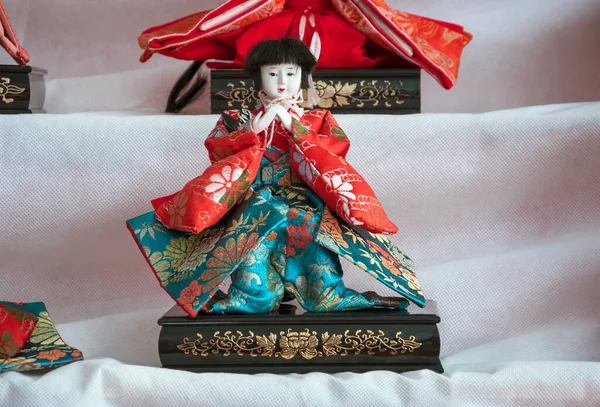 Traditional Japanese dolls with beautiful ornaments and colorful fabrics. Japanese dolls are an essential element of the nation\'s culture, there is even a festival dedicated to them every spring.