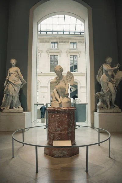 Detail Statue Display Louvre Museum City Paris — ストック写真