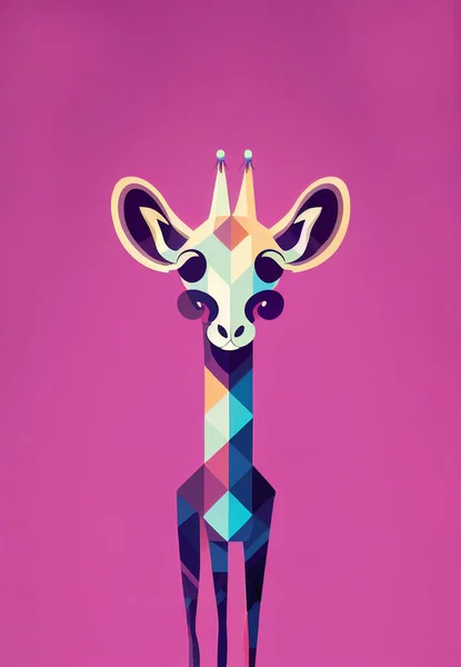 Illustrative drawing of a small giraffe. Ideal figure for virtual or printed use.