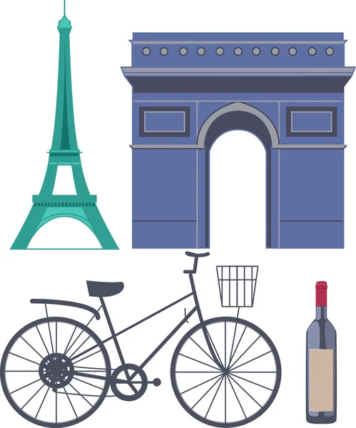巴黎插画-设计和设置剪贴簿-向量中 免版税图库矢量图片