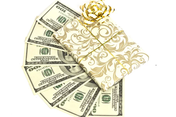 Denominations on hundred dollars USA on a white background — Stock Photo, Image