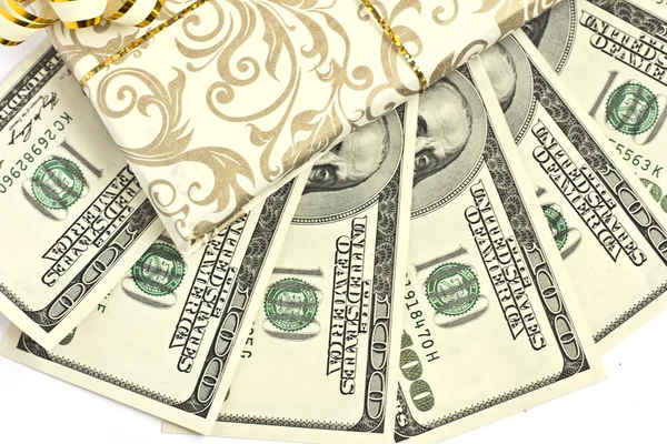 Denominations on hundred dollars USA on a white background — Stock Photo, Image