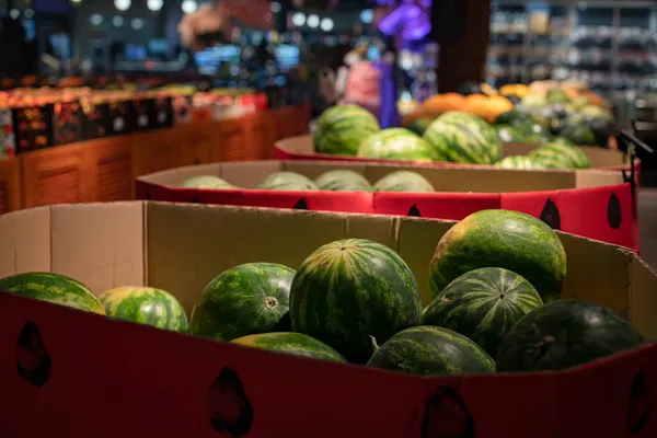 Watermeloen Groenten Fruit Markt — Stockfoto