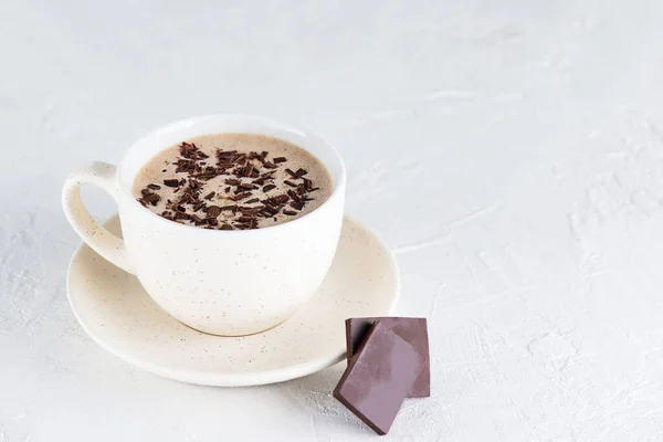 Mocca Café Com Chocolate Uma Xícara Sem Açúcar Glúten Lactose — Fotografia de Stock