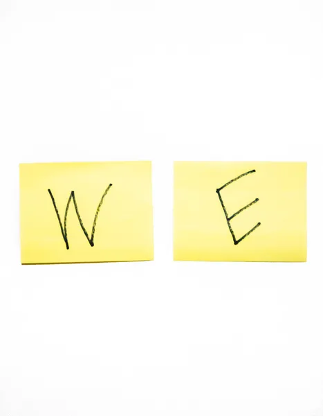 We of word on post it — Stock Photo, Image