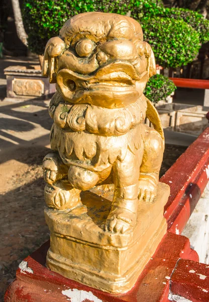 Gouden standbeeld tijger — Stockfoto