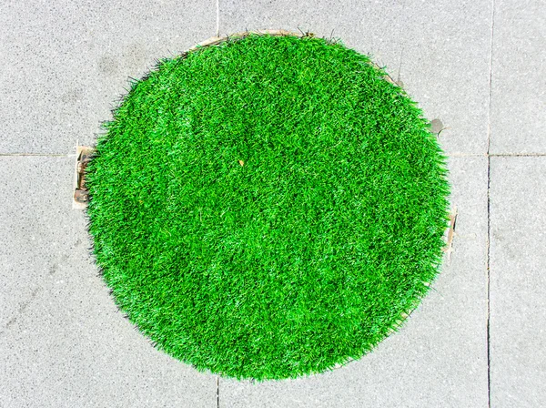 Yeşil tonu çim daire kat — Stok fotoğraf