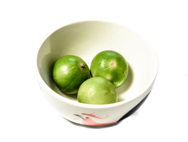 Lemon in bowl isolated — Stock Photo, Image