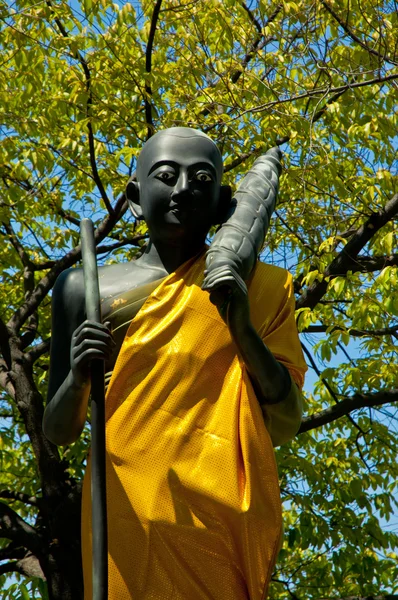 Alte schwarze Buddha-Statue — Stockfoto