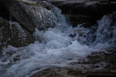 Yaremche Ukrayna 'daki Karpat dağlarında nehir akıntıları