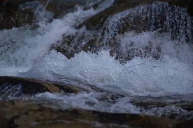 Yaremche Ukrayna 'daki Karpat dağlarında nehir akıntıları