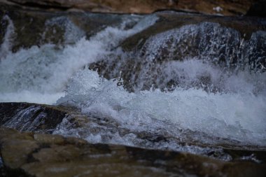 Yaremche Ukrayna 'daki Karpat dağlarında nehir akıntıları