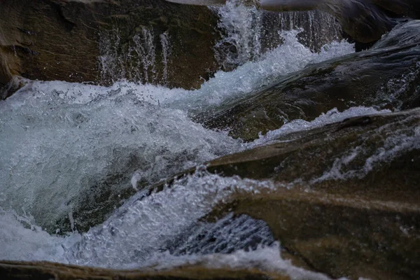Yaremche Ukrayna 'daki Karpat dağlarında nehir akıntıları