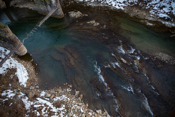 Mountain River Clear Water Carpathian Mountains Yaremche Winter Ukraine — Fotografia de Stock