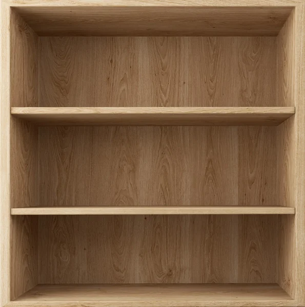Blank wooden bookshelf — Stock Photo, Image