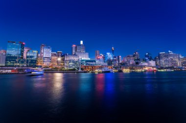 Sidney cbd darling harbour - fab 04,2010 güzel ev ile gece scape