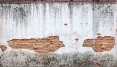 Eski yıpranmış tuğla duvar parçası