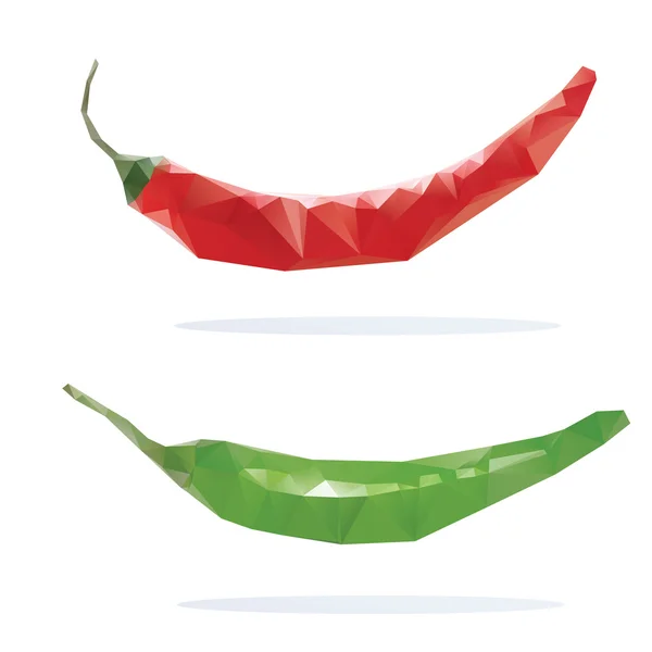 Pimientos rojos picantes sobre blanco — Vector de stock